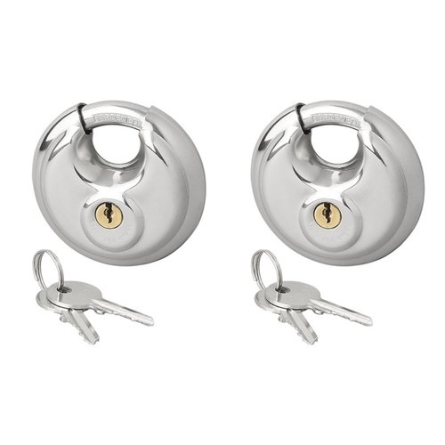 Pro Plus Discusslot - Rond Hangslot - Ø 70 mm - Gelijksluitend- 2 stuks - blister Pro Plus Discusslot - Rond Hangslot - Ø 70 mm - Gelijksluitend- 2 stuks - blister