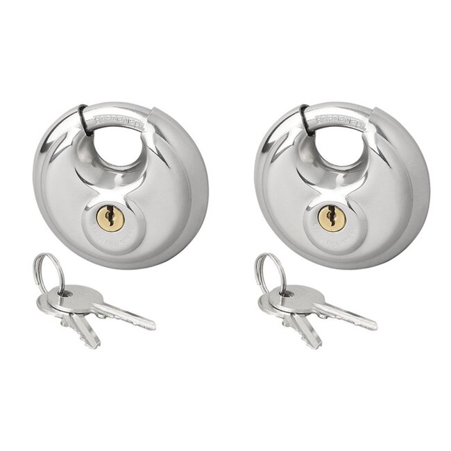 ProPlus Rond discusslot - 70 mm - gelijksluitend - roestvaststaal - 2 stuks