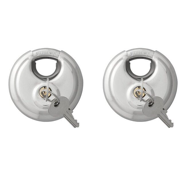 ProPlus Rond discusslot - 70 mm - gelijksluitend - roestvaststaal - 2 stuks