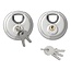 ProPlus Rond discusslot - gehard staal - 70 mm - inclusief 3 sleutels - zilver