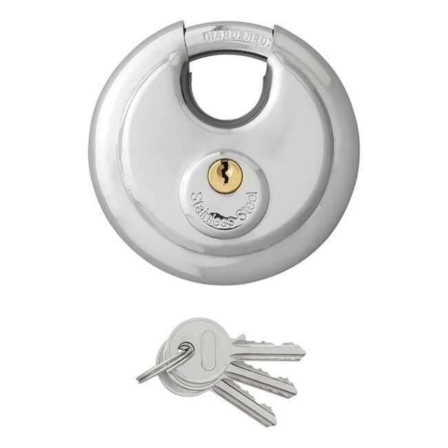 ProPlus Discusslot - Rond - Gehard Staal - Ø 90 mm - Inclusief 3 Sleutels