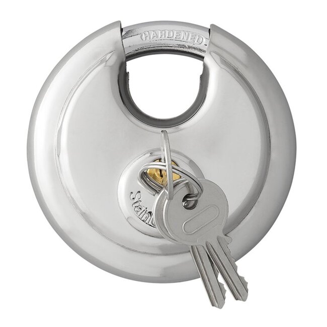 ProPlus Discusslot - Rond - Gehard Staal - Ø 90 mm - Inclusief 3 Sleutels