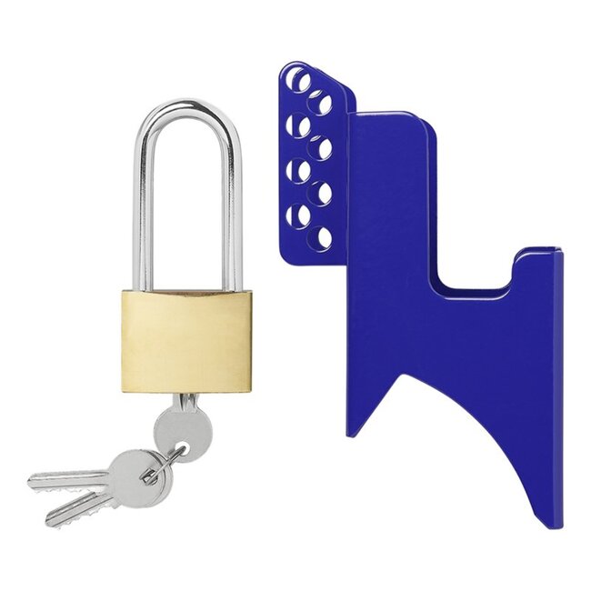 ProPlus Koppelingsslot met hangslot - diefstalpreventie - eenvoudig te monteren - blauw - inclusief 3 sleutels