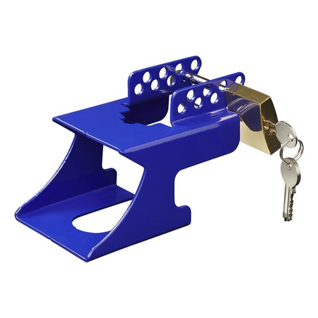 ProPlus Koppelingsslot met hangslot - diefstalpreventie - eenvoudig te monteren - blauw - inclusief 3 sleutels