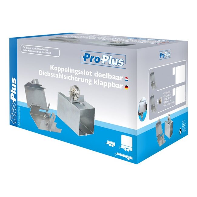 ProPlus Deelbaar koppelingsslot - 110 x 110 mm - met Ø 70 mm discusslot - verzinkt staal