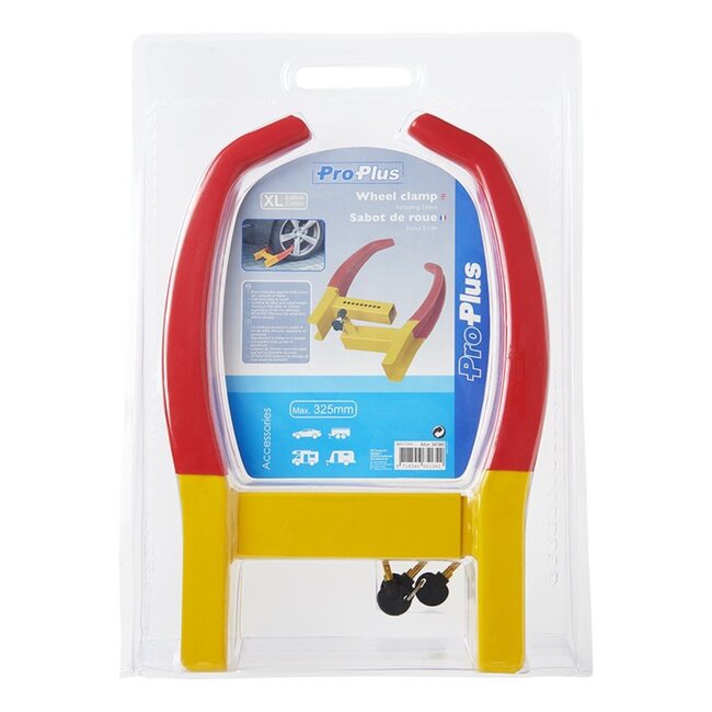 ProPlus XL wielklem - Maximale bandbreedte 325 mm - Inclusief 3 sleutels - Rood/Geel