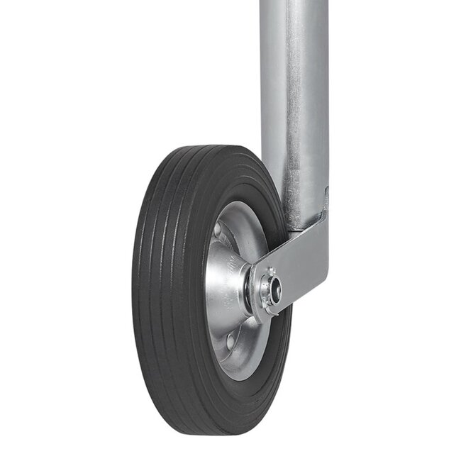 ProPlus Opklapbaar neuswiel voor aanhanger - metalen velg - rubberband 200 x 50 mm - Ø 48 mm