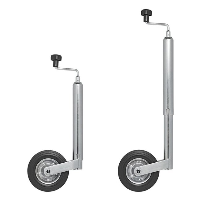 ProPlus Opklapbaar neuswiel voor aanhanger - metalen velg - rubberband 200 x 50 mm - Ø 48 mm