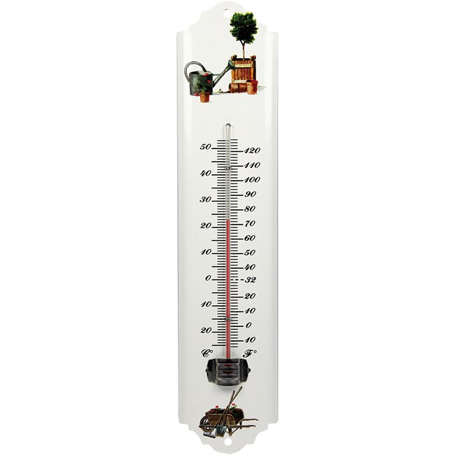 Talen Tools Metalen Buitenthermometer - Wit - 30 cm
