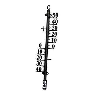 Talen Tools Zwarte Buitenthermometer - Metaal - 38 cm Talen Tools Zwarte Buitenthermometer - Metaal - 38 cm