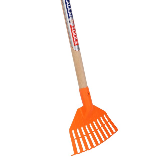 Talen Tools Mini-Gazonhark voor Kinderen - Kunststof - FSC Hout - 75 cm Steel - 17,5 x 12 cm