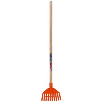 Talen Tools Mini-Gazonhark voor Kinderen - Kunststof - FSC Hout - 75 cm Steel - 17,5 x 12 cm