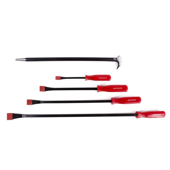 Benson Breekijzer set - 5 delig - gehard staal - heavy duty handvaten - zwart gelakt