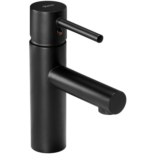 REA Laag model wastafelkraan - mat zwart - modern design - messing - 180 mm hoog