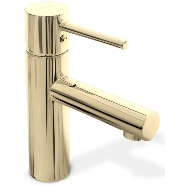 REA Lage wastafelkraan - glanzend goud - eengreeps - messing - 180 mm hoog