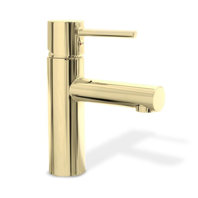 REA Lage wastafelkraan - glanzend goud - eengreeps - messing - 180 mm hoog
