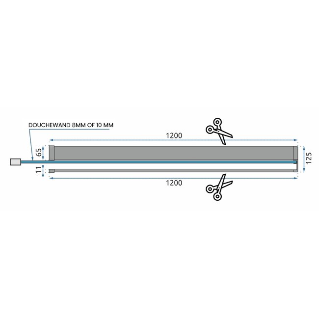 REA Inkortbaar handdoekrek met planchet - glans goud - 120 cm - luxe badkameraccessoire