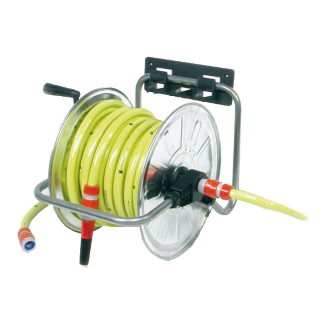 Talen Tools Draagbare Muurhaspel 25 Meter Verzinkt – Voor 1/2" en 5/8" Tuinslangen