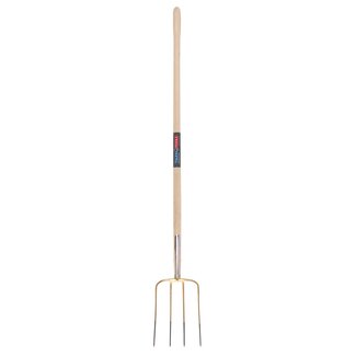 Talen Tools Ergonomische Mestvork met Houten Steel - 130cm - 4 Tanden