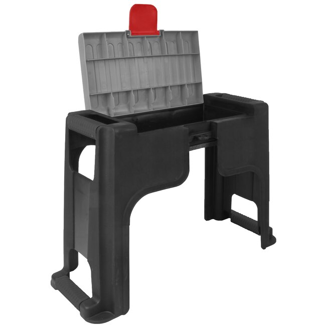 Talen Tools Tuinwerkbankje - Kunststof - 57 x 28 x 38 cm - Zwart