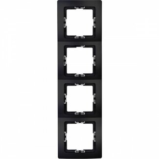 Kopp Afdekraam - 4-voudig - Thermoplast - Mat zwart - 295x83x10 mm