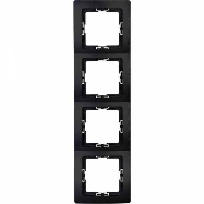 Kopp Afdekraam - 4-voudig - Thermoplast - Mat zwart - 295x83x10 mm