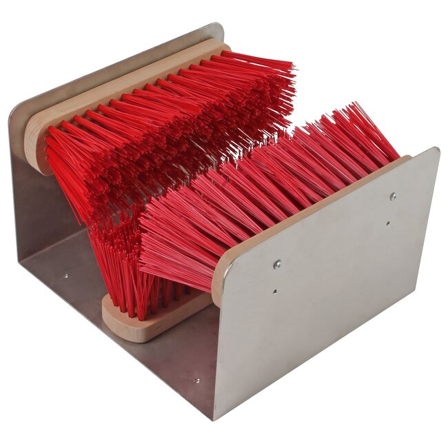 Talen Tools Voetenveger met 3 Borstels - Nylon Haren - Rood