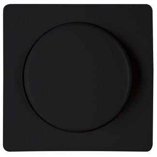 Kopp Dimmerplaat - 1 Knop - Mat Zwart - Thermoplast - 70x70x10 mm