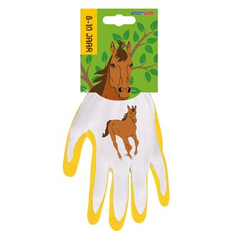 Talen Tools Handschoen - Paard Print - Junior - Geel