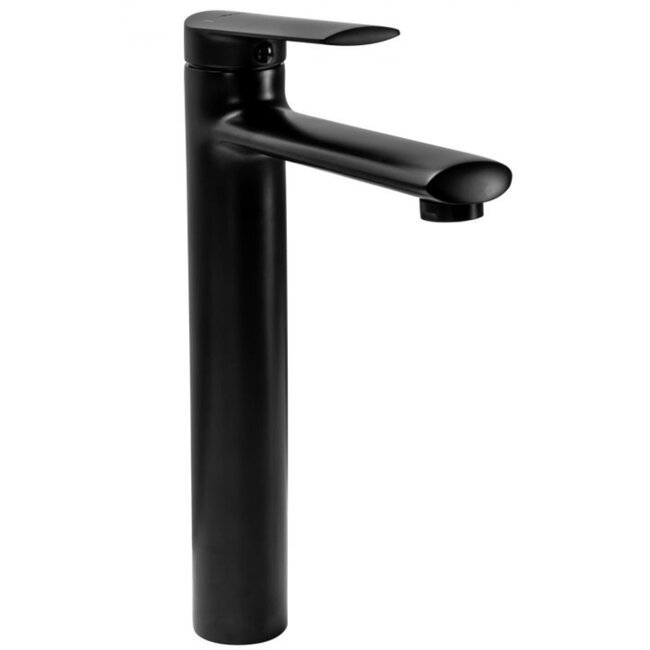 REA Hoog model wastafelkraan - mat zwart - eengreeps - messing - 280 mm hoogte