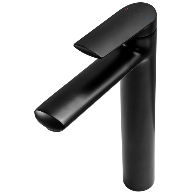 REA Hoog model wastafelkraan - mat zwart - eengreeps - messing - 280 mm hoogte