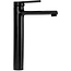 REA Hoog model wastafelkraan - mat zwart - eengreeps - messing - 280 mm hoogte