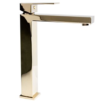 REA Hoog model wastafelkraan - glans goud - elegant design - messing - 275 mm hoogte