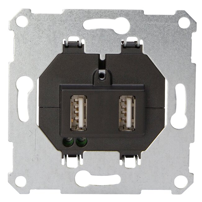 Kopp Technikcenter Inbouw Stopcontact Sokkel - USB - 2 x 1.050 Ma