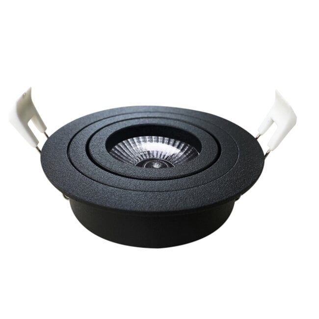 Nova Kantelbare ronde inbouwspot - mat zwart - Ø 90 mm - GU10 fitting - draaibaar tot 35°