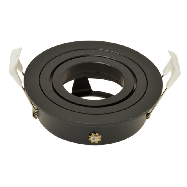 Nova Kantelbare ronde inbouwspot - mat zwart - Ø 90 mm - GU10 fitting - draaibaar tot 35°