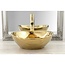 REA Hoog model wastafelkraan - glans goud - eengreeps - messing - 340 mm hoogte