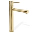 REA Hoog model wastafelkraan - glans goud - eengreeps - messing - 340 mm hoogte