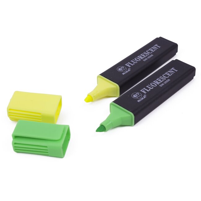 Benson 4-delige markeerstiftenset - fluorescerend - geschuinde punt - 2-5 mm - helder polypropyleen