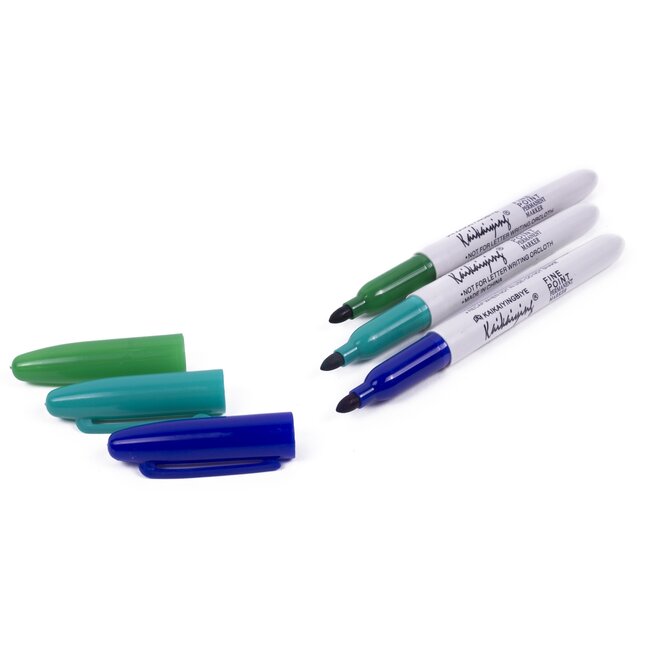 Benson 12-delige set permanente viltstiften - fijne punten - kleurrijk - veelzijdig gebruik
