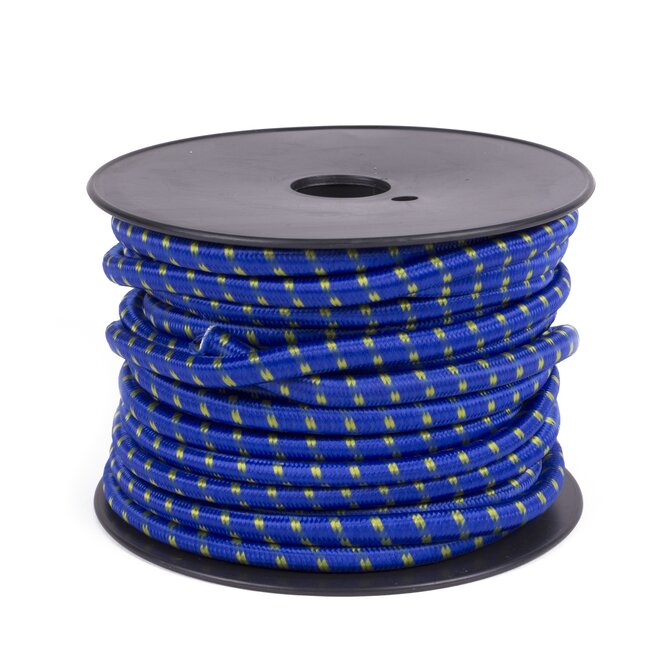 Benson Elastiek op rol - 20 meter - 8 mm - weerbestendig - blauw/geel