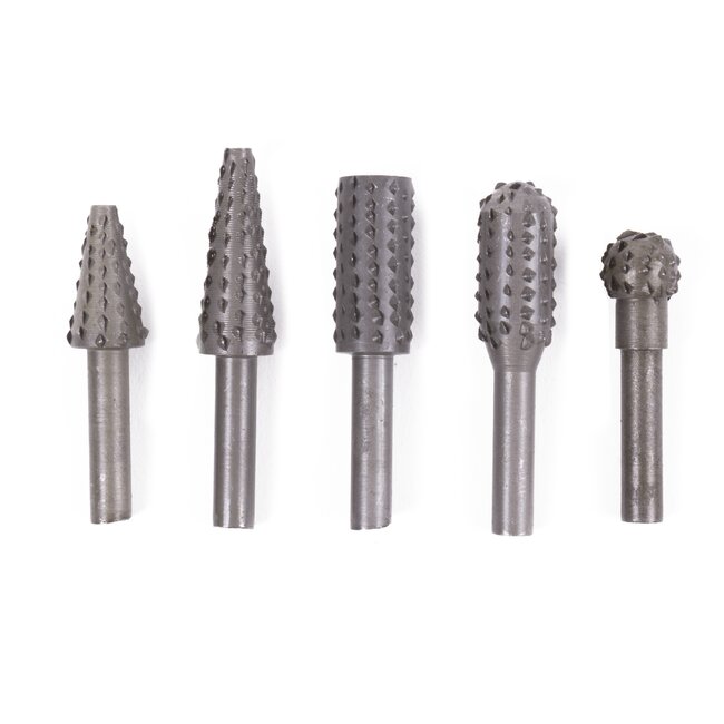 Benson 5-delige raspset - veelzijdig - hout, kunststof en zachte metalen - 6 mm as