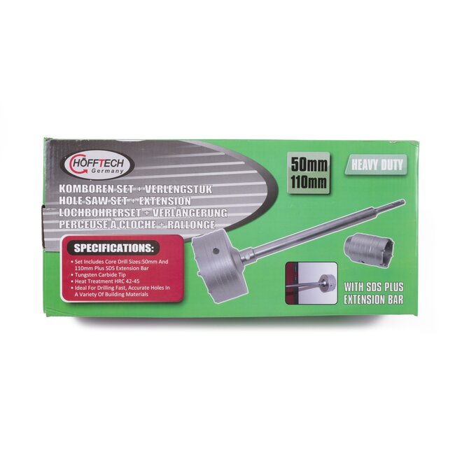 Hofftech Dozenboor set - SDS+ - 50 mm en 110 mm - Voor steen en licht beton