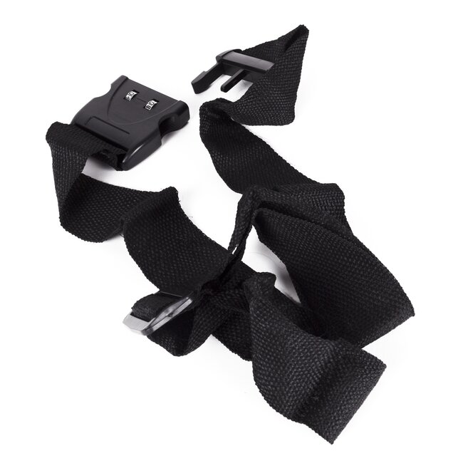 Benson Kofferspanband met cijferslot - 5 cm breed - 183 cm lang - zwart - nylon materiaal