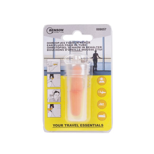 Benson Wegwerp oordopjes - traagschuim - SNR 37dB - oranje - met koker