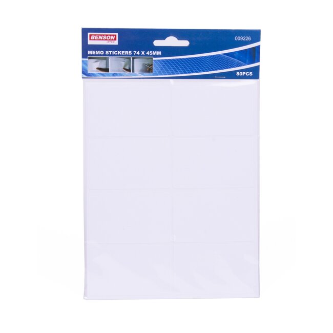 Benson Handige memo stickers - 80 stuks - 74 x 45 mm - Laat geen lijmresten achter