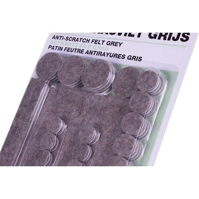 Benson 80-delige antikrasvilt set - grijs - diverse maten - sterk klevend