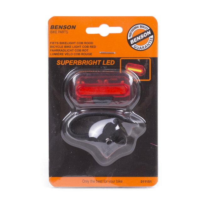 Benson Compact fiets achterlicht - 15 COB LED's - rood - knipperend - zijzichtbaarheid