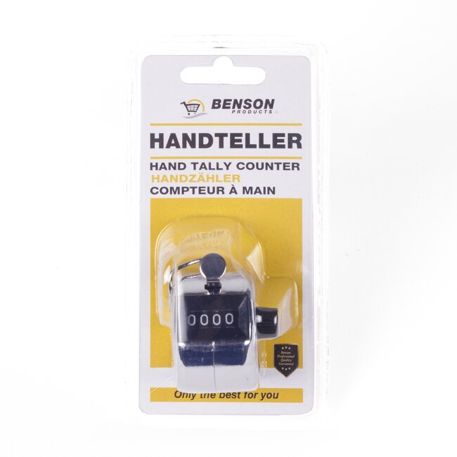 Benson Mechanische handteller - verchroomd metaal - 4 cijfers - resetbaar