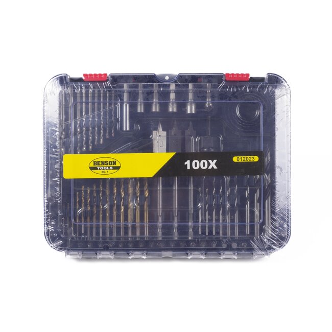 Benson 100-delige boor- en bitset - veelzijdige accessoires - inclusief dopsleutels en gatenzagen